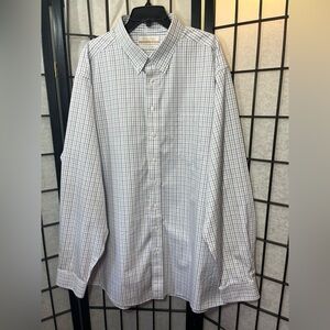 Gold Label Roundtree & Yorke Slim Fit Non-Iron Long Sleeve Windowpane Plaid